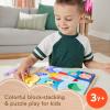 Fisher-Price Wood Preschool Toy Space Blocks Jigsaw Puzzle, 42 Wooden Pieces for Stacking & Sorting Play Kids Ages 3+ Years