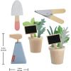 Fisher-Price Wood Pretend Play Toy Herb Garden & Tools Set, 12-Piece Wooden Playset for Preschool Kids Ages 3+ Years