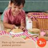 Fisher-Price Wood Pretend Play Toy Picnic Basket, 31-Piece Wooden Food Playset for Preschool Kids Ages 3+ Years