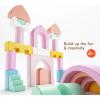 Fisher-Price Wood Toddler Toy Castle Block Set, 28 Wooden Pieces for Stacking Developmental Play Preschool Kids Ages 2+ Years(Castle)