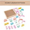 Fisher-Price Wood Toddler Toy Castle Block Set, 28 Wooden Pieces for Stacking Developmental Play Preschool Kids Ages 2+ Years(Castle)