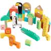 Fisher-Price Wood Toddler Toy Castle Block Set, 28 Wooden Pieces for Stacking Developmental Play Preschool Kids Ages 2+ Years(Jungle)