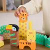 Fisher-Price Wood Toddler Toy Castle Block Set, 28 Wooden Pieces for Stacking Developmental Play Preschool Kids Ages 2+ Years(Jungle)