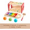 Fisher-Price Wood Toddler Toy Pound & Tap Bench Xylophone, 6-Piece Wooden Musical Activity for Preschool Kids Ages 18+ Months