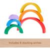Fisher-Price Wood Toddler Toy Stacking Rainbow, 6 Colorful Wooden Pieces for Building Developmental Play Kids Ages 18+ Months