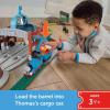 Thomas & Friends Toy Train Playset by Fisher-Price, Load & Launch Barrel Delivery with Classic Motorized Engine & Cargo Car, 18 Feet of Track