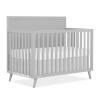 Dream On Me Fisher-Price Sanibel 5-in-1 Convertible Full-Size Baby Crib in Pebble Grey, GreenGuard Gold, Sustainable Pinewood, Wooden Spindles, 3 Mattress Heights, Converts to Day & Toddler Bed
