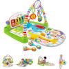 Fisher-Price Baby Playmat Deluxe Kick & Play Piano Gym for Learning & 2 Maracas Soft Rattles for Newborn to Toddler Play Ages 0+ Months(Green)
