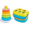 Fisher-Price Baby’s First Blocks & Rock-a-Stack Toy Set, Bucket of 10 Shapes & Ring Stacking Activity for Developmental Play Ages 6+ Months (Amazon Exclusive)(Rock-a-Stack & Blocks Bundle)