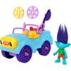 Fisher-Price Imaginext DreamWorks Trolls Toys Branch’s Buggy, Push-Along Car & Figure Playset for Pretend Play Kids Ages 3+ Years(Branch’s Buggy)