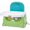 Fisher-Price Toddler Booster Seat Healthy Care, Green Adjustable Chair for Dining Table & Travel with Baby, Dishwasher Safe Tray(Blue/Green)