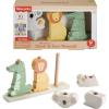Fisher-Price Wood Baby Toy Stack & Sort Animals, 10 Wooden Pieces for Developmental Play for Infants & Toddlers Ages 1+ Years(Animals)