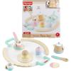 Fisher-Price Wood Pretend Play Toy Tea Set, 12-Piece Wooden Playset with Teapot, Cups & Saucers for Preschool Kids Ages 3+ Years(Multicolor)