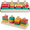Fisher-Price Wood Toddler Toy Shape Stacker, 13-Piece Wooden Sorting Activity for Fine Motor Play Preschool Kids Ages 2+ Years