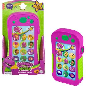 Barney’s World Toddler Toy Hey Barney Phone with Music Lights & Phrases for Preschool Kids Ages 2+ Years, Multilanguage Version