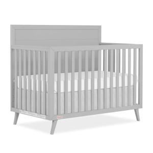 Dream On Me Fisher-Price Sanibel 5-in-1 Convertible Full-Size Baby Crib in Pebble Grey, GreenGuard Gold, Sustainable Pinewood, Wooden Spindles, 3 Mattress Heights, Converts to Day & Toddler Bed