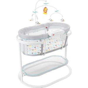 Fisher-Price Baby Bedside Sleeper Soothing Motions Bassinet with Lights Music Vibrations & Toy Mobile for Newborns 0+ Months, Windmill(Windmill)