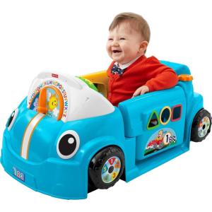 Fisher-Price Baby Toy Laugh & Learn Crawl Around Car Red Activity Center with Educational Music & Lights for Infants Ages 6+ Months (Amazon Exclusive)(Blue)
