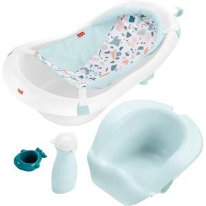 Fisher-Price™ Baby to Toddler Bath 4-in-1 Sling ‘N Seat Tub with Removable Infant Support and 2 Toys, Pacific Pebble