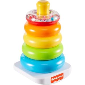Fisher-Price Baby’s First Blocks & Rock-a-Stack Toy Set, Bucket of 10 Shapes & Ring Stacking Activity for Developmental Play Ages 6+ Months (Amazon Exclusive)(Rock-A-Stack)