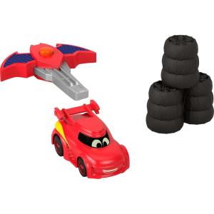 Fisher-Price DC Batwheels 1:55 Scale Toy Car Bam The Batmobile Launching Vehicle with Crash Accessory for Ages 3+ Years(Redbird)