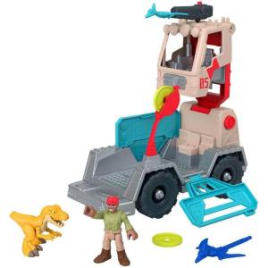 Fisher-Price Mattel Imaginext Jurassic World Trek ‘N Transform Toy Vehicle Play Set with Dinosaur, 3-inch Action Figure & Projectile Launcher with Projectiles