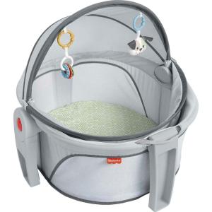Fisher-Price Portable Bassinet and Play Space On-the-Go Baby Dome with 2 Toys and Canopy, Puppy Perfection