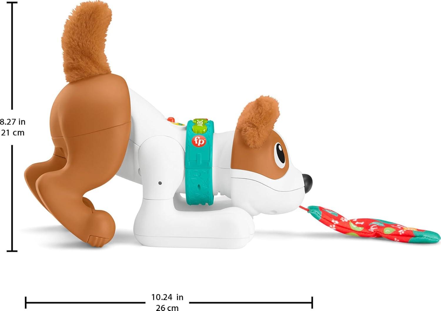 imageFisherPrice Baby Learning Toy 123 Crawl with Me Puppy Musical Electronic Dog with Smart Stages for Infants Ages 6 Months