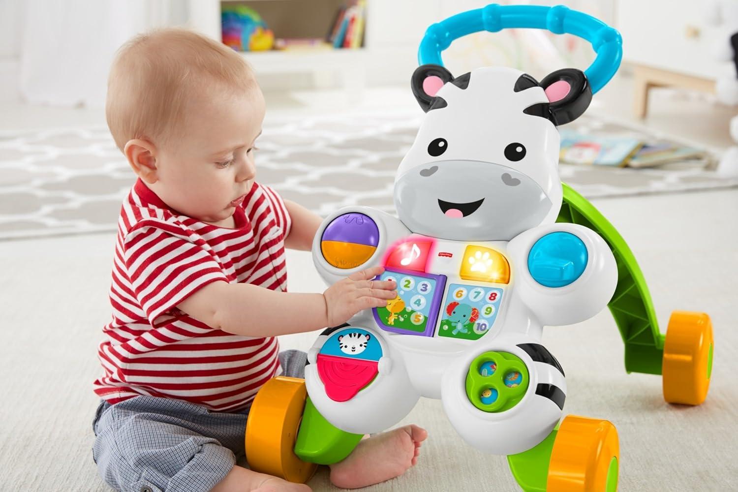 imageFisherPrice Baby Push Toy Learn with Me Zebra Walker Musical Learning Activity with Lights ampamp Fine Motor Play for Infants Ages 6 Months Amazon ExclusiveStandard Packaging
