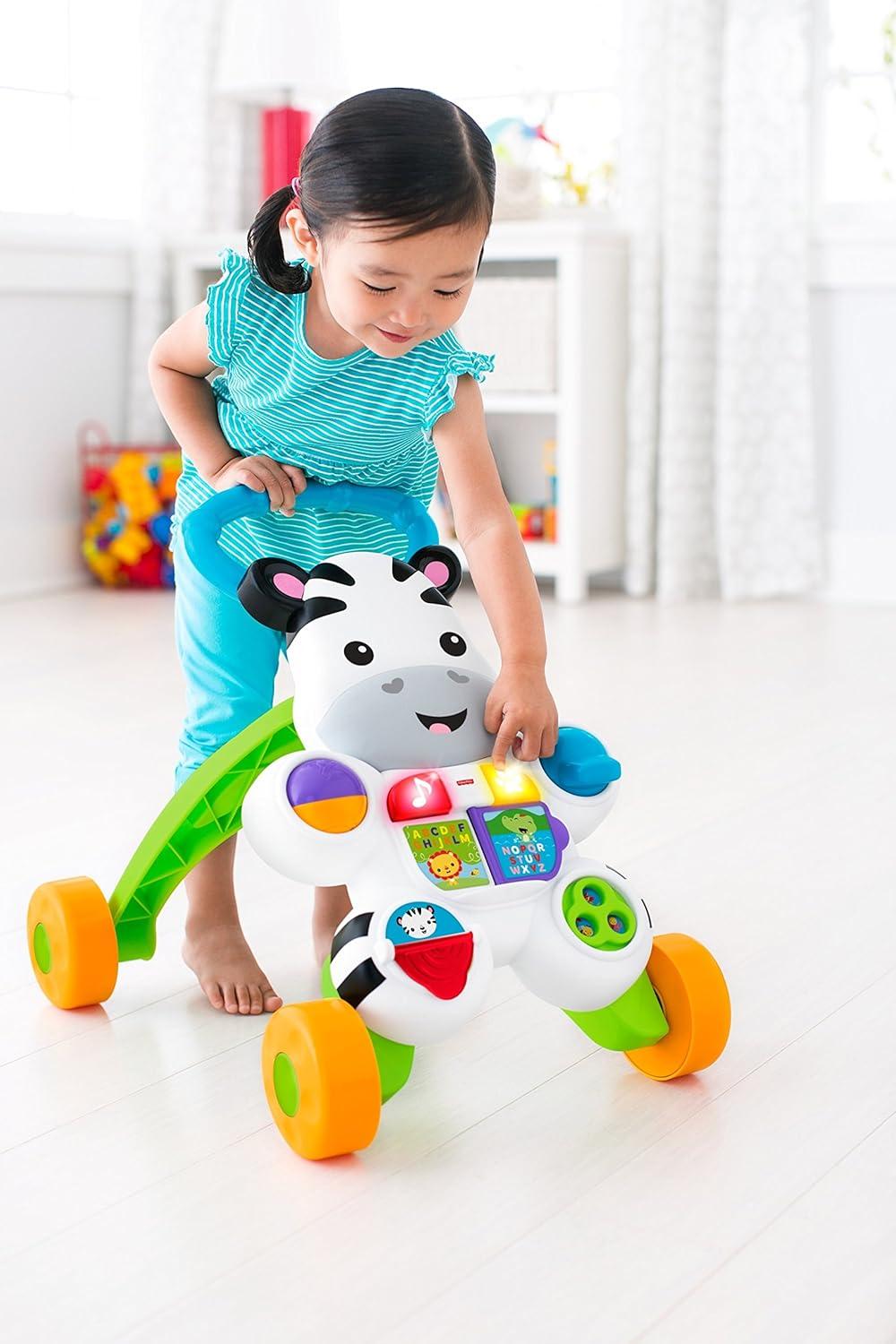 imageFisherPrice Baby Push Toy Learn with Me Zebra Walker Musical Learning Activity with Lights ampamp Fine Motor Play for Infants Ages 6 Months Amazon ExclusiveStandard Packaging