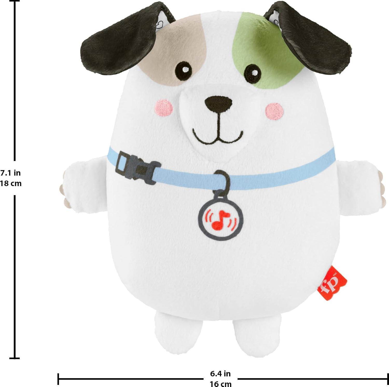 imageFisherPrice Baby Toy Calming Vibes Puppy Soother Plush Portable Sound Machine with Vibrations for Newborns 0 Months