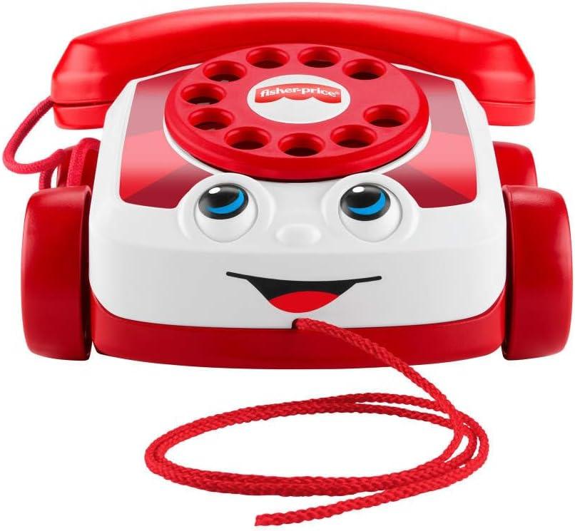 imageFisherPrice Baby Toy Red Chatter Telephone Mattel 80th Anniversary Edition PullAlong Activity for Infants ampamp Toddlers Ages 1 Years