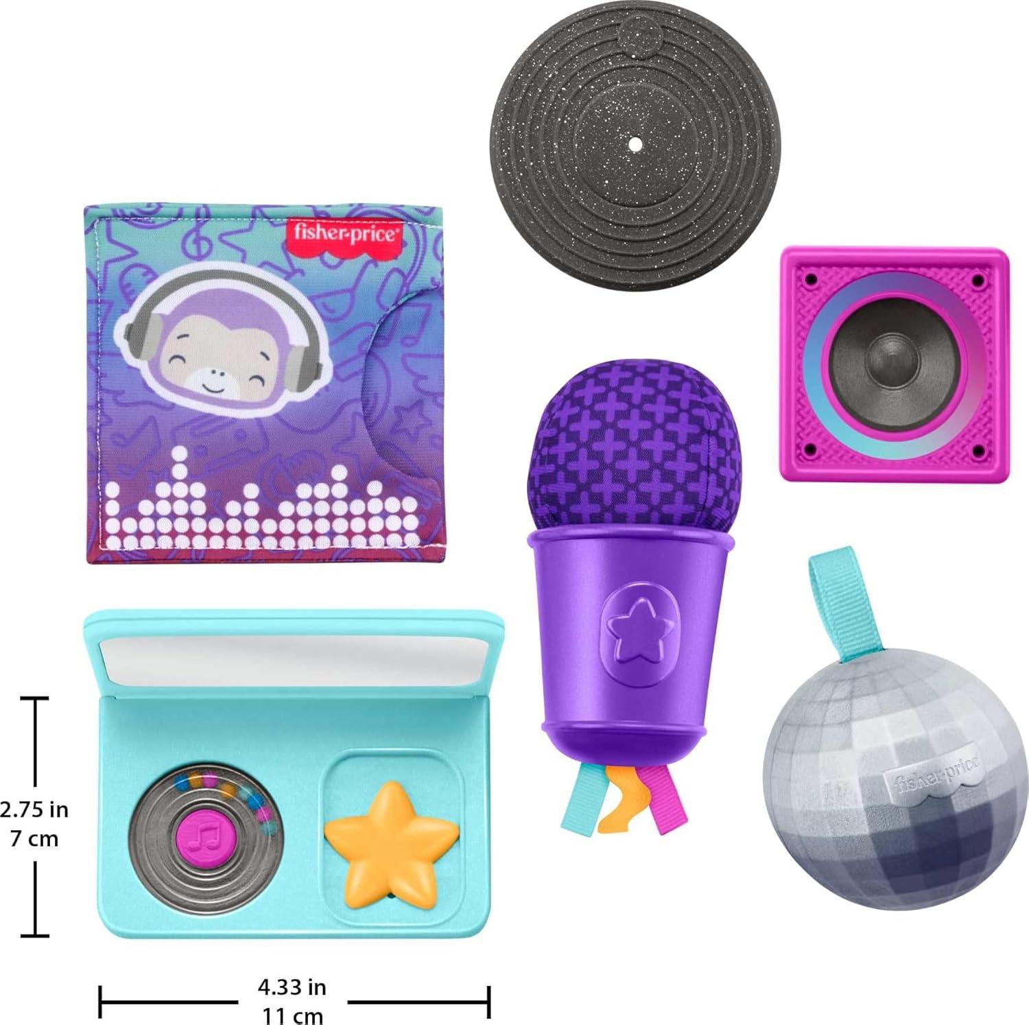 imageFisherPrice Baby Toys Mini Me Moments DJ Set 6Piece Newborn Sensory Activities for Developmental Play Infants Ages 3 Months