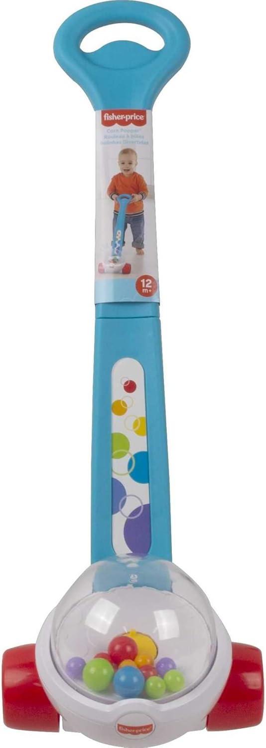 imageFisherPrice Baby ampamp Toddler Toy Corn Popper Blue PushAlong with BallPopping Action for Infants Ages 1 Years 2Piece Assembly