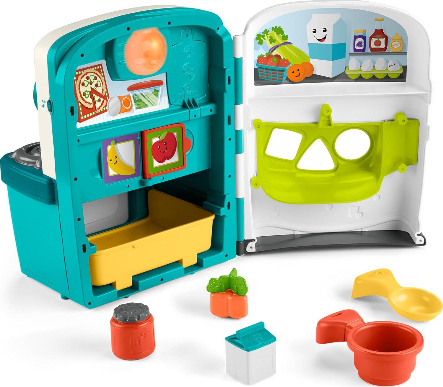 imageFisherPrice Baby ampamp Toddler Toy Laugh ampamp Learn Learning Kitchen Playset with Music Lights ampamp 5 Play Pieces for Kids Ages 6 Months