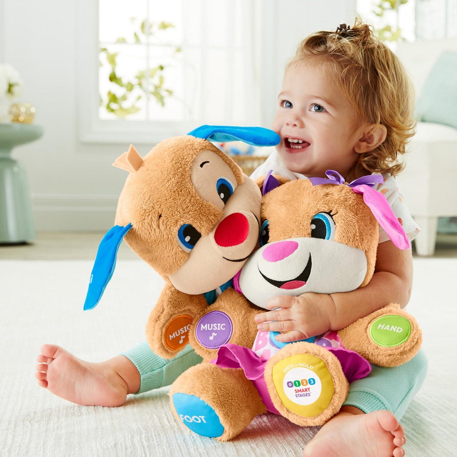 imageFisherPrice Baby ampamp Toddler Toy Laugh ampamp Learn Smart Stages Sis Musical Plush with Lights ampamp Phrases for Infants Ages 6 Months