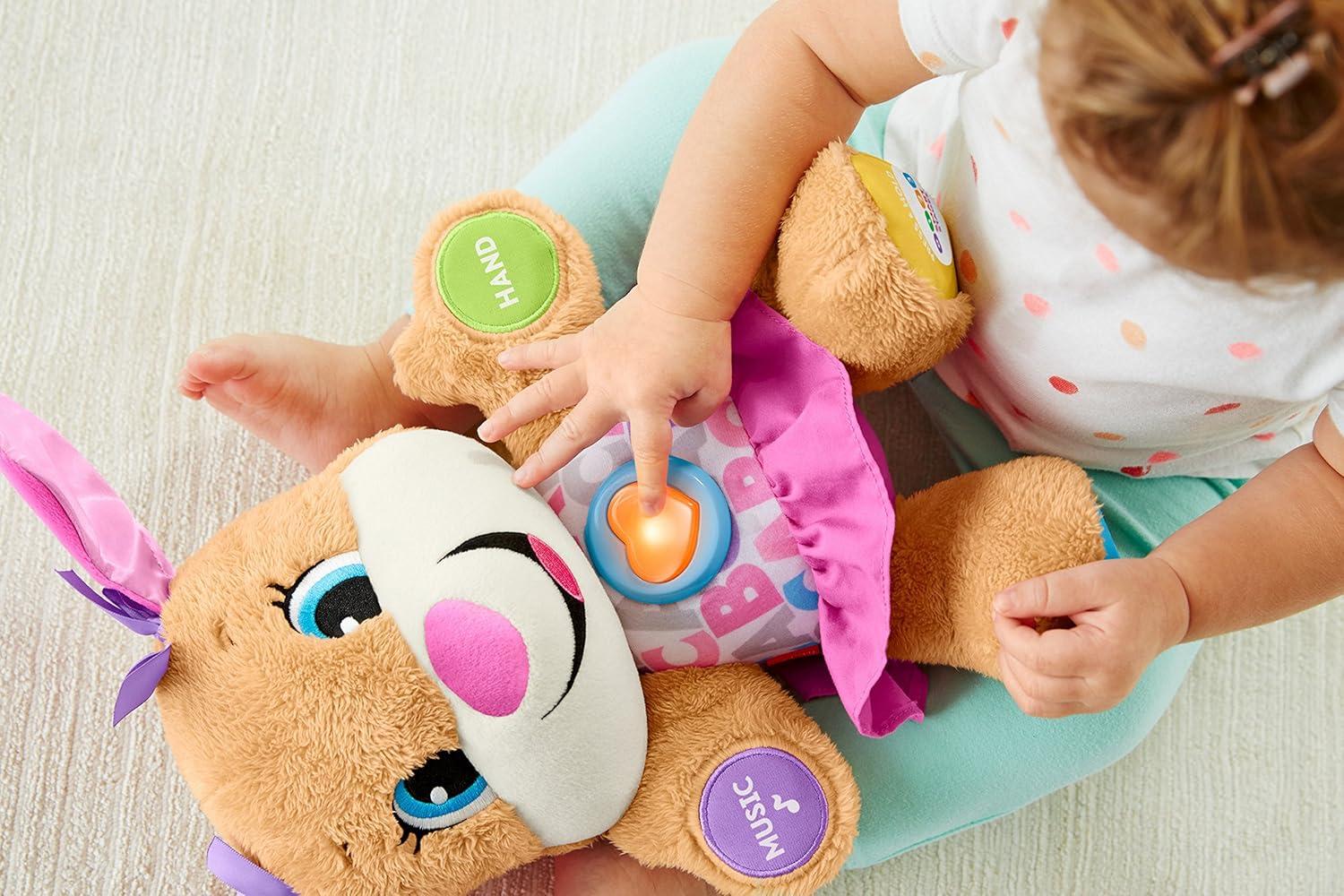 imageFisherPrice Baby ampamp Toddler Toy Laugh ampamp Learn Smart Stages Sis Musical Plush with Lights ampamp Phrases for Infants Ages 6 Months