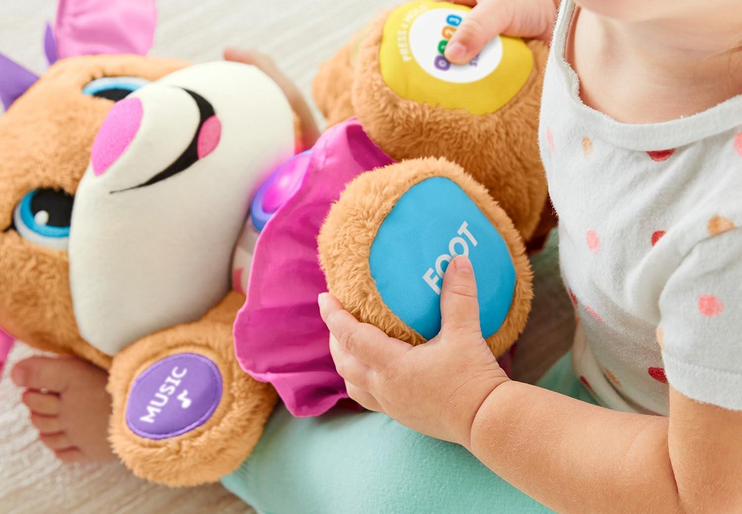 imageFisherPrice Baby ampamp Toddler Toy Laugh ampamp Learn Smart Stages Sis Musical Plush with Lights ampamp Phrases for Infants Ages 6 Months