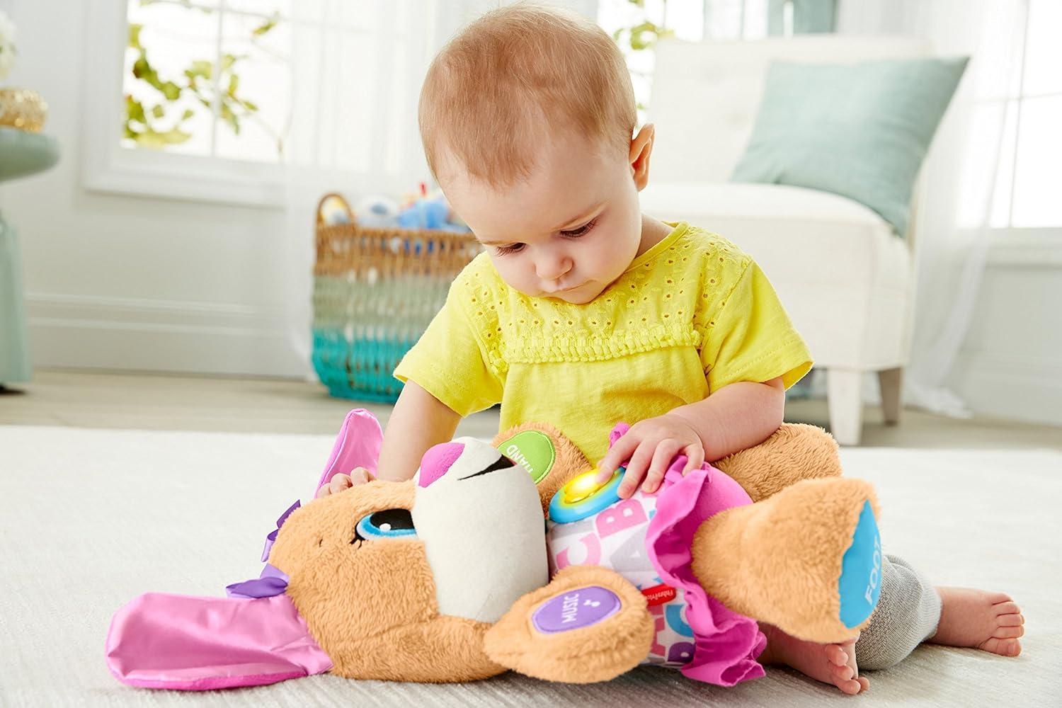 imageFisherPrice Baby ampamp Toddler Toy Laugh ampamp Learn Smart Stages Sis Musical Plush with Lights ampamp Phrases for Infants Ages 6 Months