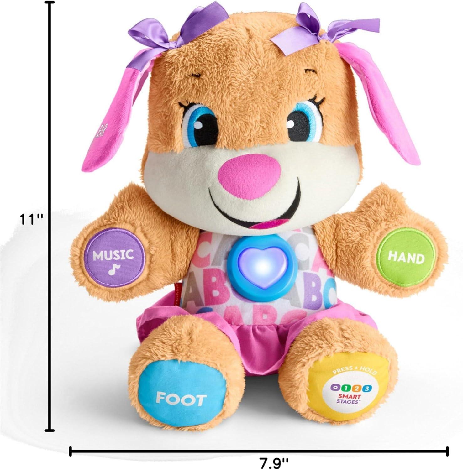 imageFisherPrice Baby ampamp Toddler Toy Laugh ampamp Learn Smart Stages Sis Musical Plush with Lights ampamp Phrases for Infants Ages 6 Months
