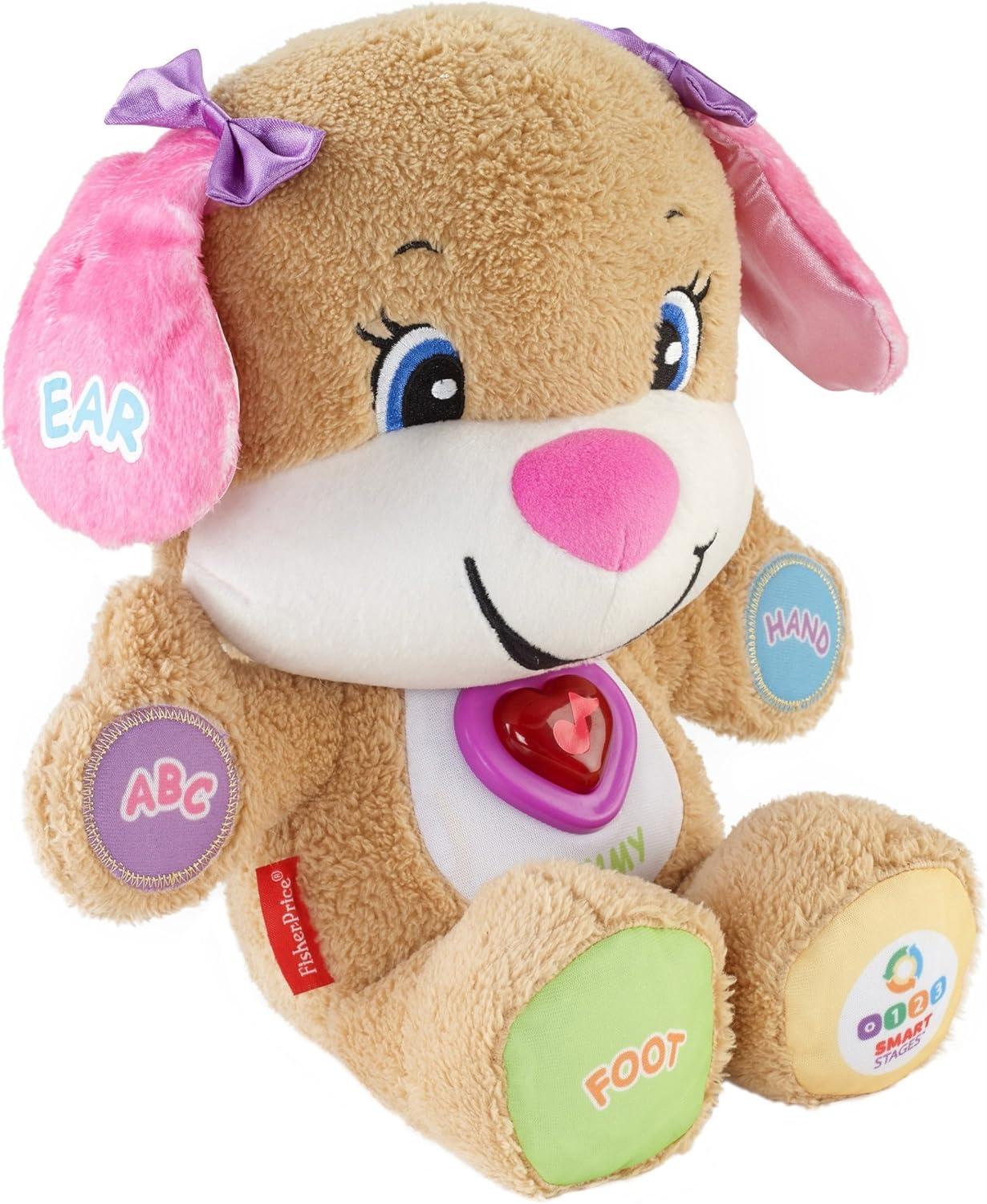 imageFisherPrice Baby ampamp Toddler Toy Laugh ampamp Learn Smart Stages Sis Musical Plush with Lights ampamp Phrases for Infants Ages 6 Months