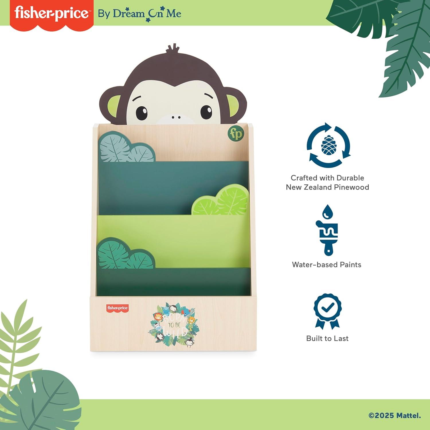 imageFisherPrice Fauna Collection Go Bananas Bookcase by Dream On Me Jungle Print Easy to Assemble