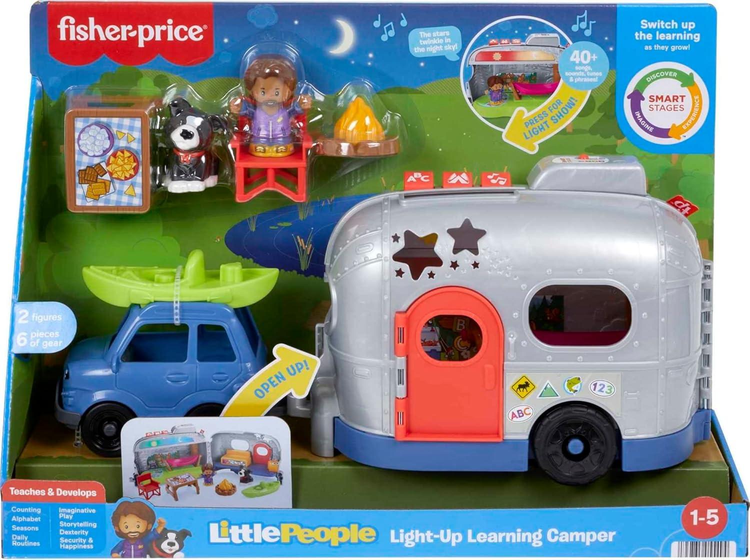 imageFisherPrice Little People Toddler Toy LightUp Learning Camper Playset with Smart Stages for Pretend Play Kids Ages 1 YearsCamper