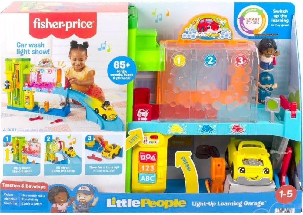 imageFisherPrice Little People Toddler Toy LightUp Learning Garage Playset with Smart Stages Car ampamp Ramp for Pretend Play Kids Ages 1 YearsStandard Packaging