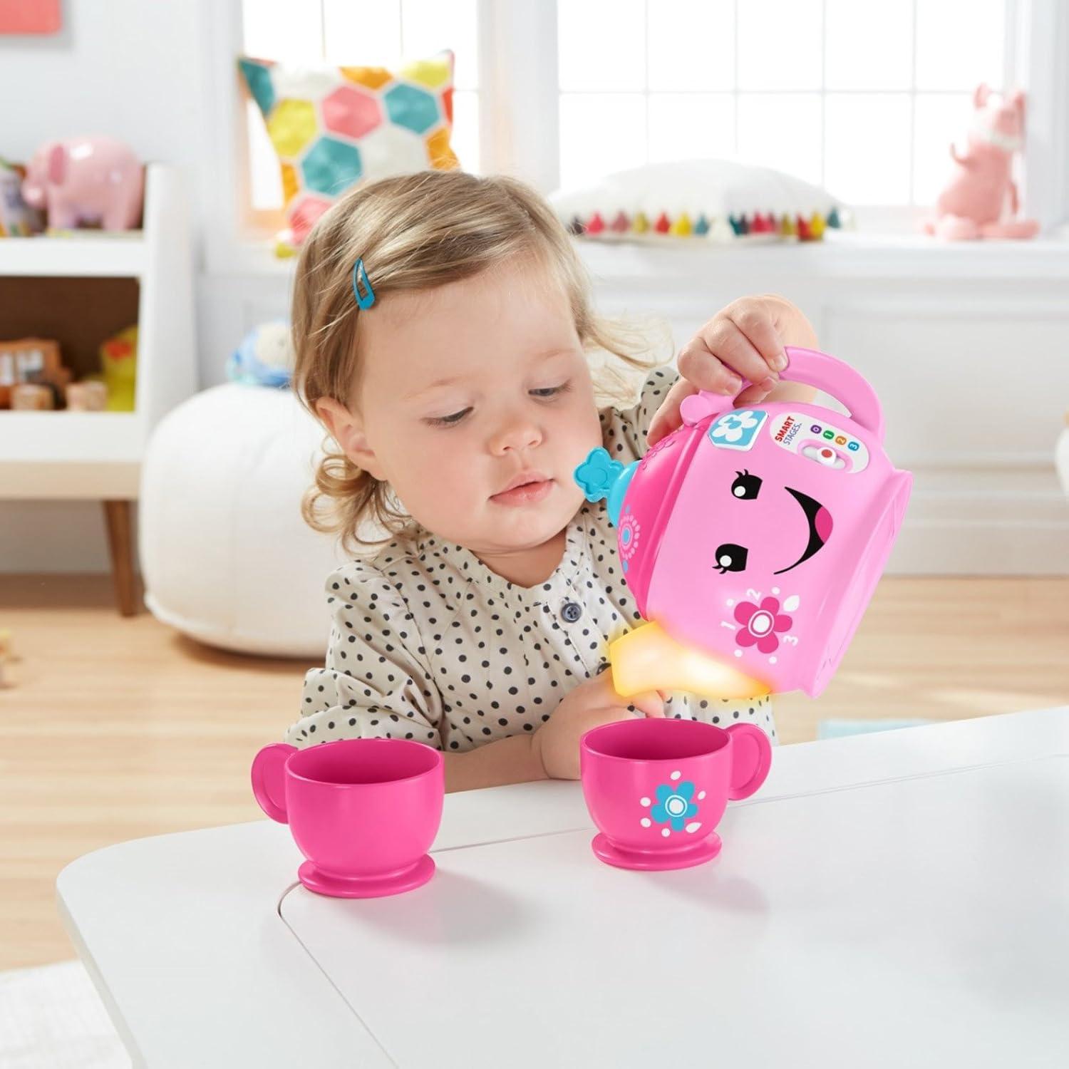 imageFisherPrice Toddler Toy Laugh ampamp Learn Sweet Manners Tea Set with Music ampamp Lights for Educational Pretend Play Kids Ages 18 MonthsStandard Packaging