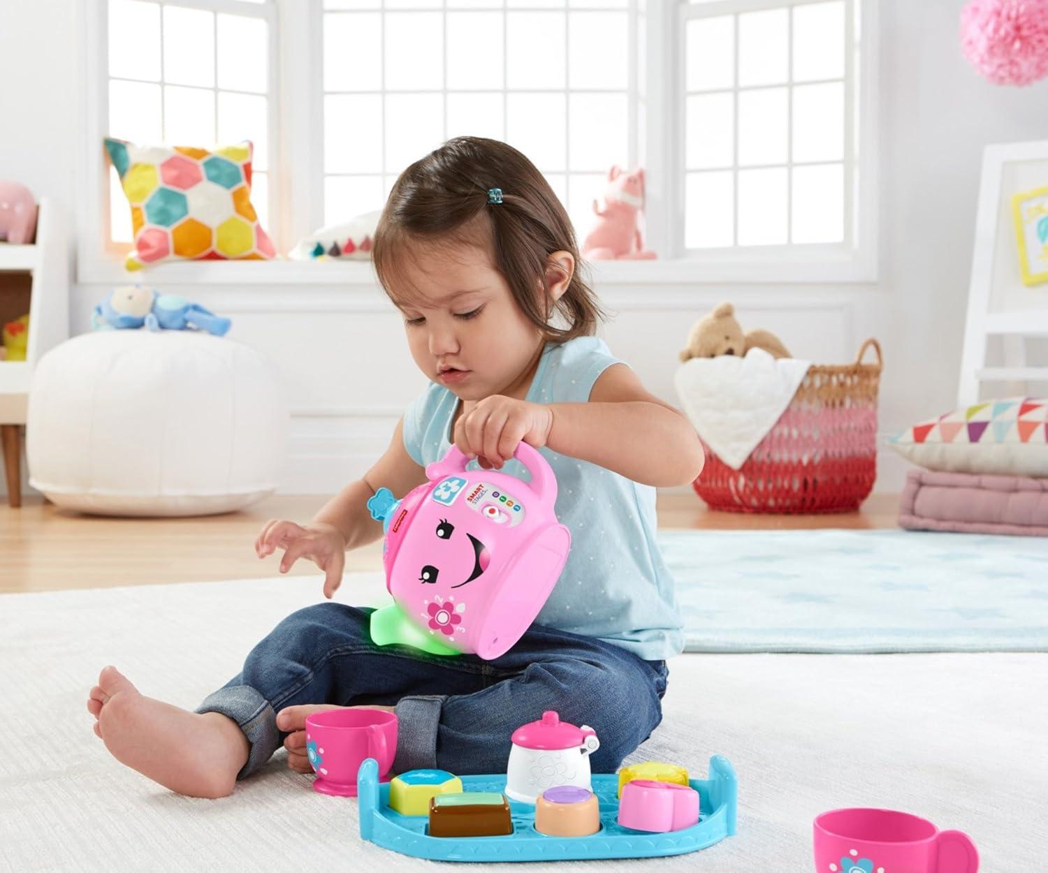 imageFisherPrice Toddler Toy Laugh ampamp Learn Sweet Manners Tea Set with Music ampamp Lights for Educational Pretend Play Kids Ages 18 MonthsStandard Packaging