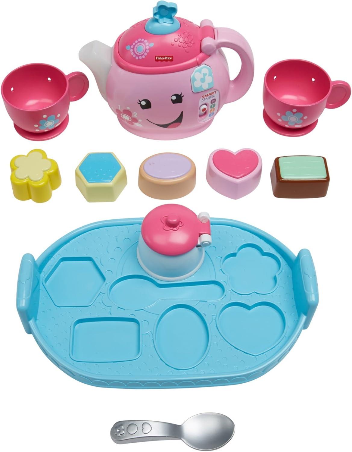 imageFisherPrice Toddler Toy Laugh ampamp Learn Sweet Manners Tea Set with Music ampamp Lights for Educational Pretend Play Kids Ages 18 MonthsStandard Packaging