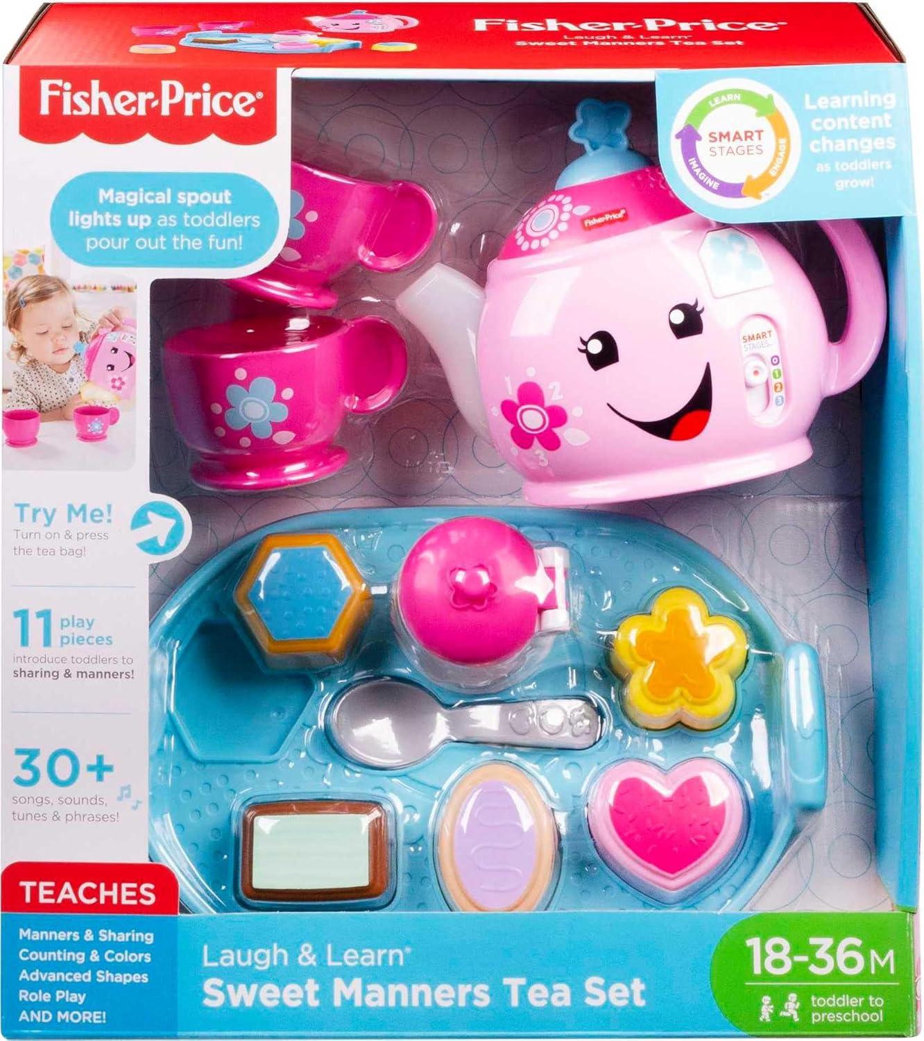 imageFisherPrice Toddler Toy Laugh ampamp Learn Sweet Manners Tea Set with Music ampamp Lights for Educational Pretend Play Kids Ages 18 MonthsStandard Packaging