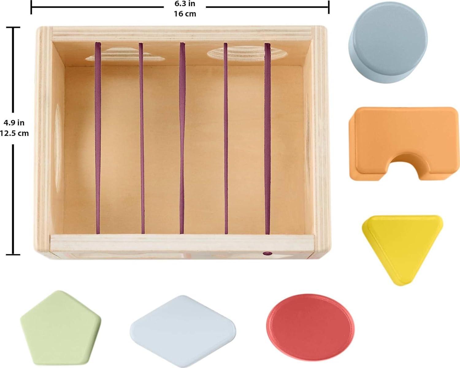 imageFisherPrice Wood Baby Toy Flexi Shape Sorter 7Piece Wooden Activity with Elastic Bands for Infants ampamp Toddlers Ages 9 Months