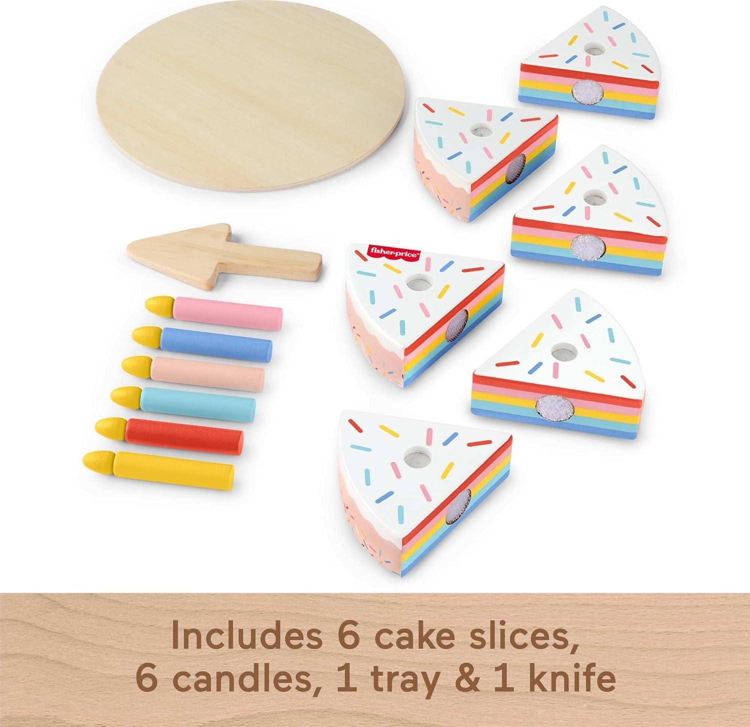 imageFisherPrice Wood Pretend Play Toy Fruit Pie Tiny Garden 16Piece Wooden Food Puzzle Set for Preschool Kids Ages 3 Years Amazon ExclusiveCake